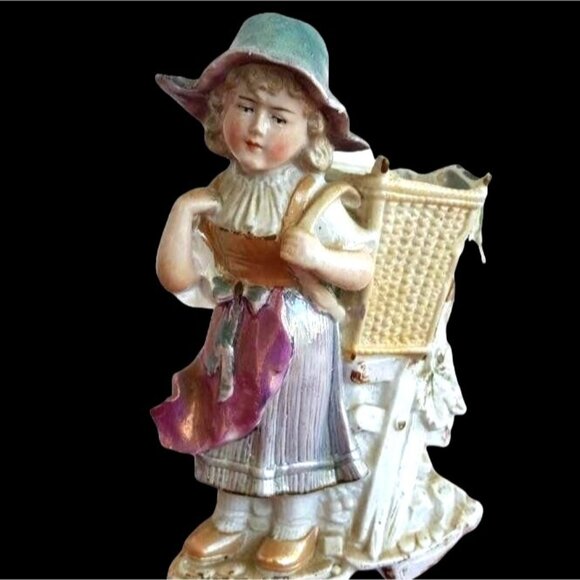 Antique German Bisque Spill Vase Match Stick Holder Carl Schneider Grafenthal - Picture 8 of 8